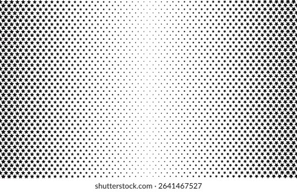abstract simple black star halftone pattern art can be used background.