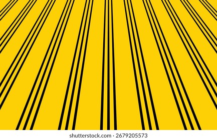 Modelo negro simple abstracto de tres líneas en amarillo para el fondo del cartel del Anuncio.