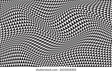 abstract simple black triangle dot wave pattern art can be used background.