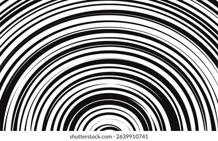 abstract simple black tweak line circular pattern art can be used background.