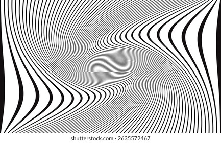 abstract simple black twist line pattern art can be used background.