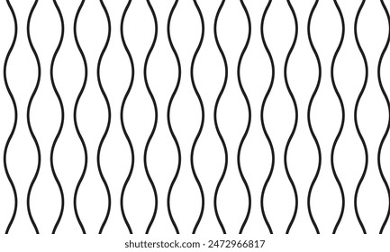 abstract simple black vertical wave line pattern can be used background.