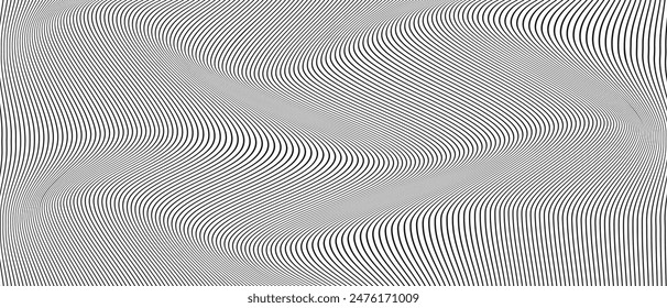 abstract simple black wavy line pattern can be used background.