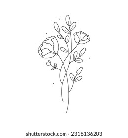 Resumen Flores blancas negras simples. Elementos de decoración y diseño.