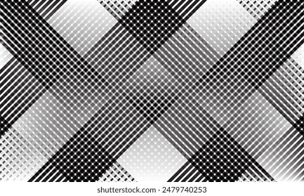 abstract simple black white gradient diagonal irregular cross line pattern can be used background.