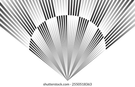 abstrato simples preto branco gradiente irregular arco linha padrão vetor arte pode ser usado fundo.