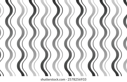 abstract simple black white gradient irregular smooth wave line pattern suitable for background.