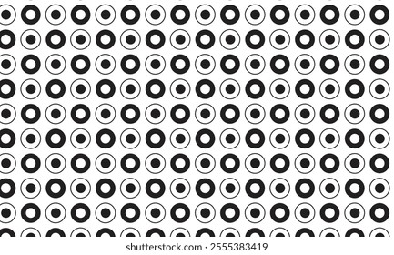 abstract simple black white outline and fill circle pattern can be used background.