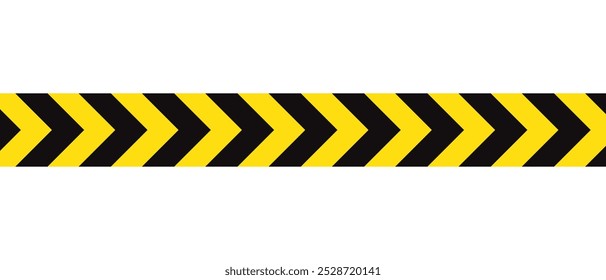 Arte abstracto simple de la línea de advertencia de la flecha amarilla negra.