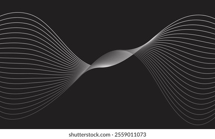 abstract simple blend wave line on dark can be used background.