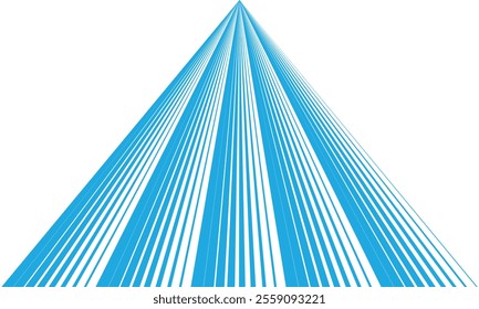 abstract simple blue big to small triangle line pattern can be used background.