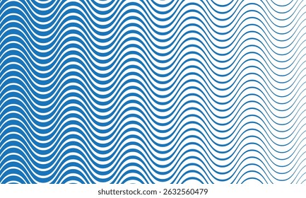 El patrón de línea de onda lisa abstracto simple azul grande a Pequeño se puede utilizar de fondo.