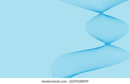 Modelo azul simple abstracto de la línea de onda de la talla del color con el fondo azul