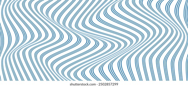 abstract simple blue diagonal three line wave pattern can be used background.