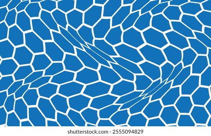 abstract simple blue hexagon wave pattern can be used background.