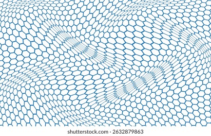 abstract simple blue outline polygon wave pattern can be used background.