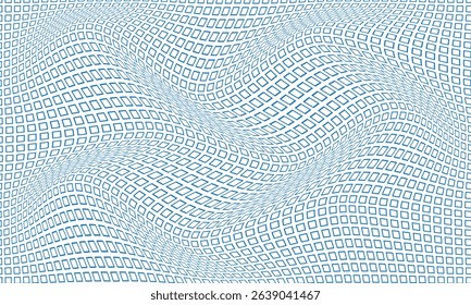 abstract simple blue outline square dot wave pattern can be used background.