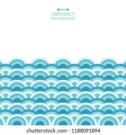 Abstract of simple blue round wave pattern with space of text, vector eps10