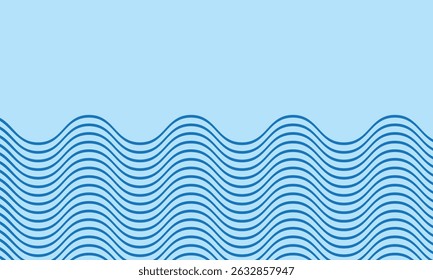 abstract simple blue smooth wave line design can be used background.