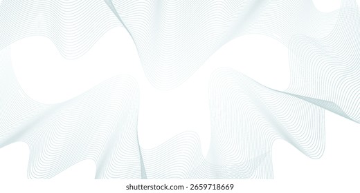 Abstractas ondas suaves azules simples sobre fondo blanco. Buenas ilustraciones modernas Vector negocio digital