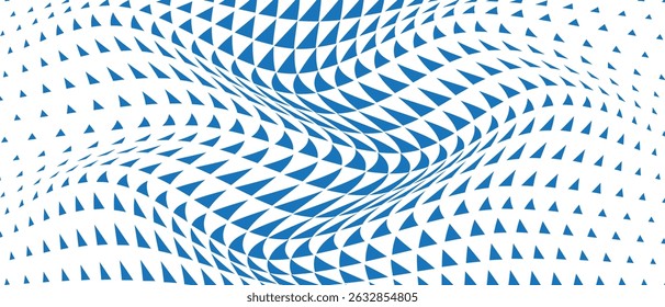 abstract simple blue triangle big small wave pattern can be used background.