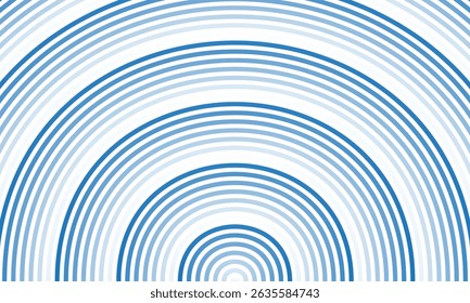 abstract simple blue white gradient circular line pattern can be used background.