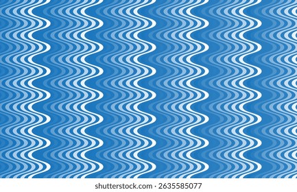 El arte de patrón de línea de onda lisa de gradiente blanco azul simple abstracto se puede usar como fondo.