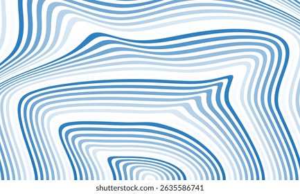 abstract simple blue white gradient circular line wave pattern can be used background.