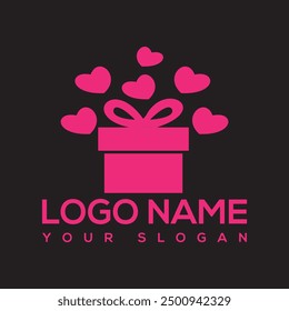 abstract simple box gift shop logo, icon, symbol design illustration.