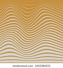 abstract simple brass metal brown color horizontal halftone wavy distort pattern on steel grey background