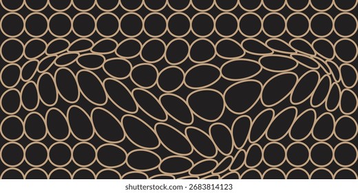 El patrón de onda circular marrón simple abstracto en la oscuridad se puede utilizar de fondo. Ilustración de Vector