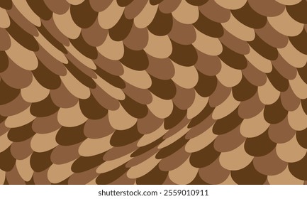 abstract simple brown fish scale wave pattern can be used background.
