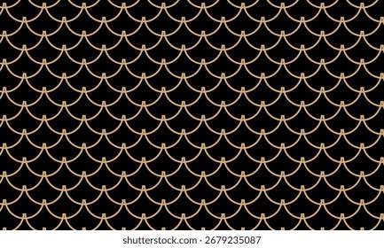 El patrón de escala de pescado de contorno marrón simple abstracto se puede usar como fondo.
