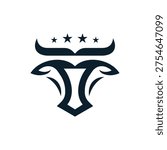 abstract simple Bull head logo concept