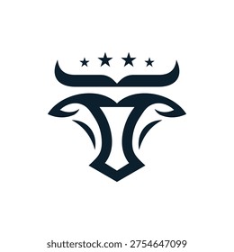 abstract simple Bull head logo concept