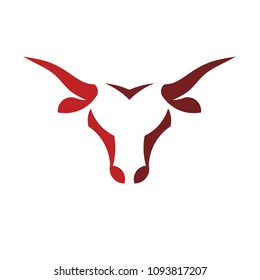 abstract simple Bull head vector logo concept illustration