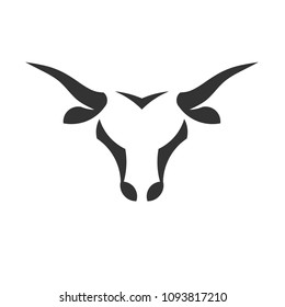 abstract simple Bull head vector logo concept illustration