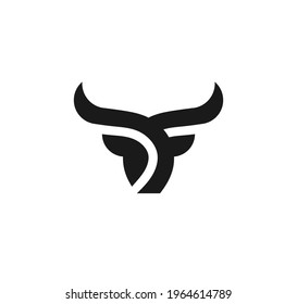 abstract simple Bull head vector logo concept