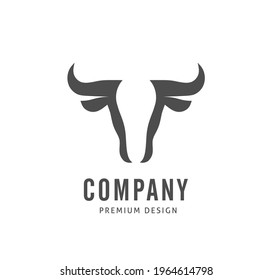 abstract simple Bull head vector logo concept