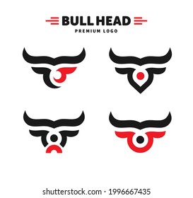 abstract simple Bull head vector logo collection
