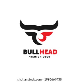 logotipo abstracto simple del vector de la cabeza de toro