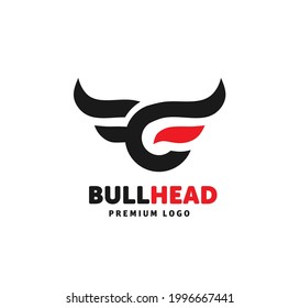 abstract simple Bull head vector logo