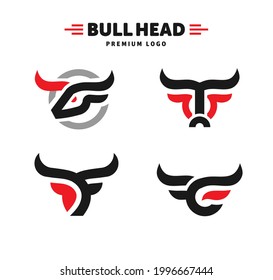 abstract simple Bull head vector logo collection