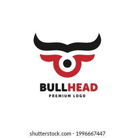 abstract simple Bull head vector logo