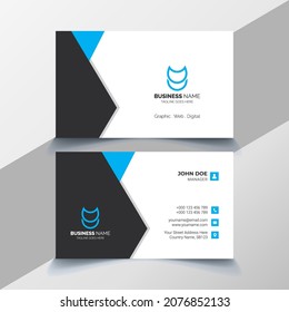 abstract and simple business card design with flat design vector template.