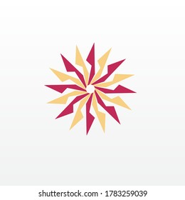 Abstract simple business flower sharp star logo design icon