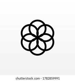 Abstract simple business geometric round logo design icon