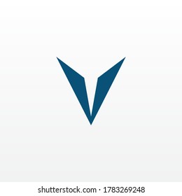 Resumen icono de diseño del logotipo de ala de negocio simple, letra V