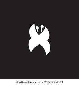 abstract simple butterfly logo design icon.
