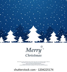 Abstract of simple Christmas background with trees and nature snow, vector eps10